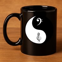 Bass & Treble Yin Yang Signs 11oz C Handle Ceramic Mug
