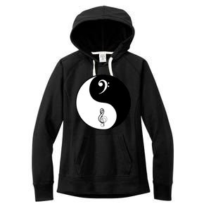 Bass & Treble Yin Yang Signs Women's Fleece Hoodie