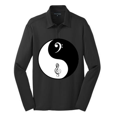 Bass & Treble Yin Yang Signs Silk Touch Performance Long Sleeve Polo