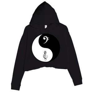 Bass & Treble Yin Yang Signs Crop Fleece Hoodie