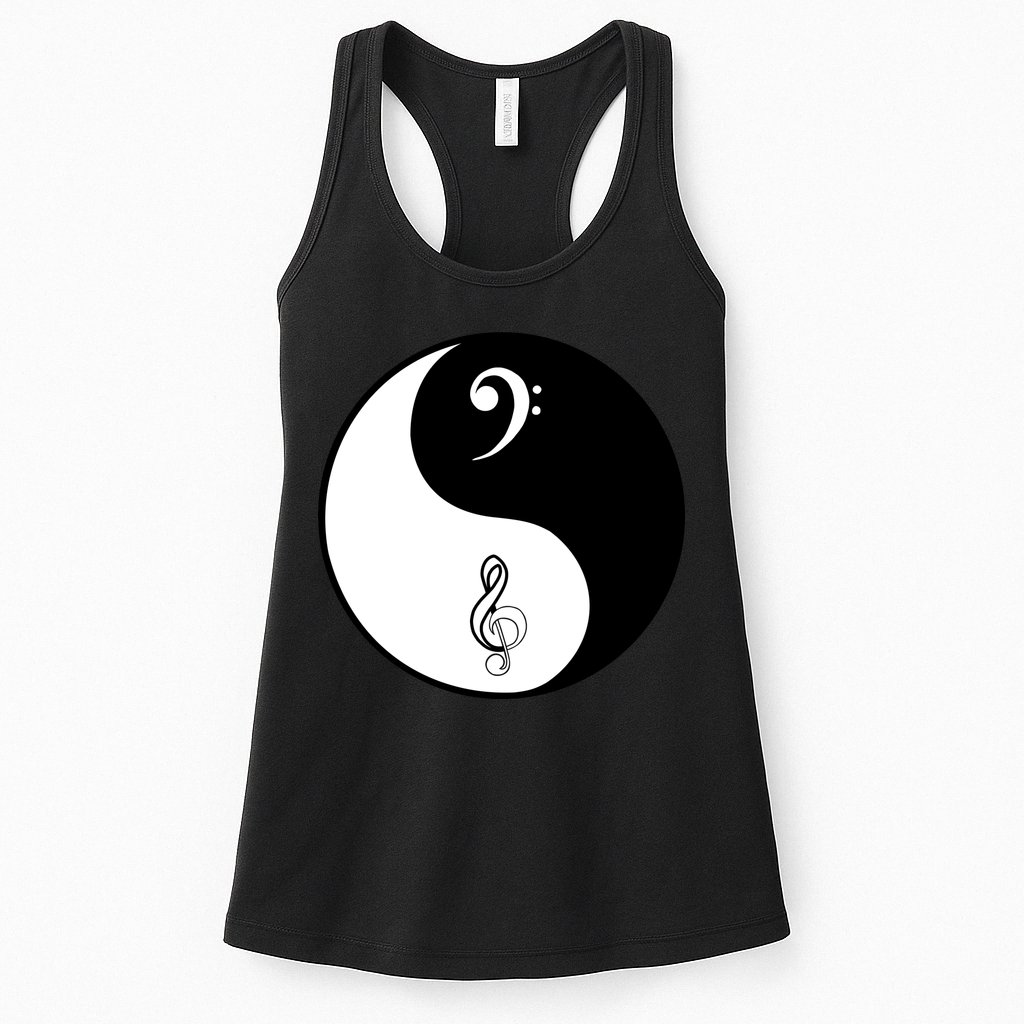 Bass & Treble Yin Yang Signs Womens Tank Top