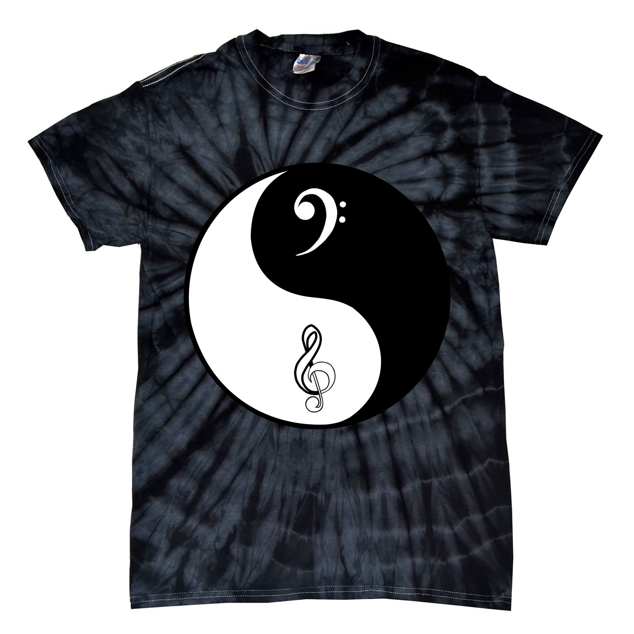 Bass & Treble Yin Yang Signs Tie-Dye T-Shirt
