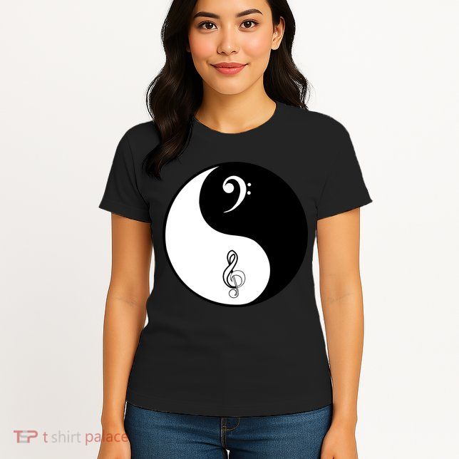 Bass & Treble Yin Yang Signs Womens T-Shirt