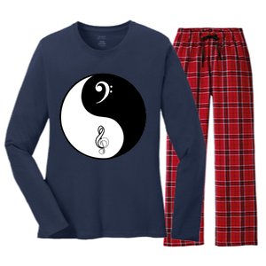 Bass & Treble Yin Yang Signs Women's Long Sleeve Flannel Pajama Set 