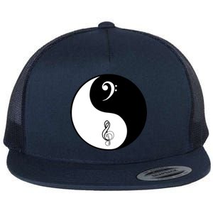 Bass & Treble Yin Yang Signs Flat Bill Trucker Hat