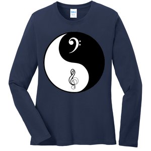 Bass & Treble Yin Yang Signs Ladies Long Sleeve Shirt