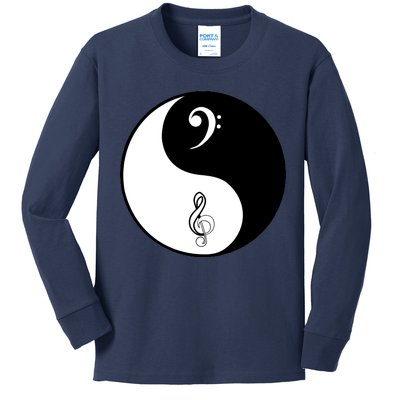 Bass & Treble Yin Yang Signs Kids Long Sleeve Shirt