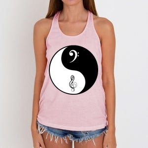 Bass & Treble Yin Yang Signs Women's Knotted Racerback Tank