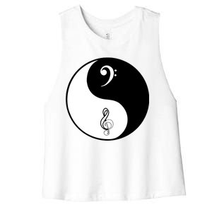 Bass & Treble Yin Yang Signs Women's Racerback Cropped Tank