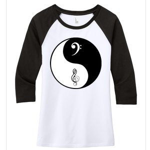 Bass & Treble Yin Yang Signs Women's Tri-Blend 3/4-Sleeve Raglan Shirt