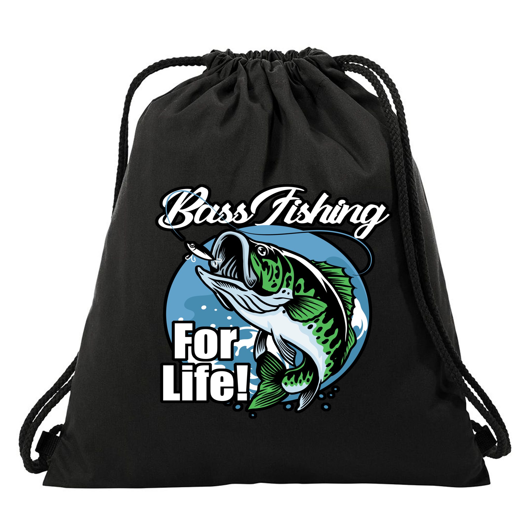 Bass Fishing For Life Drawstring Bag