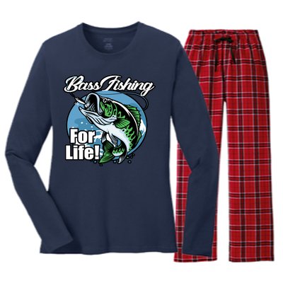 Bass Fishing For Life Women's Long Sleeve Flannel Pajama Set 