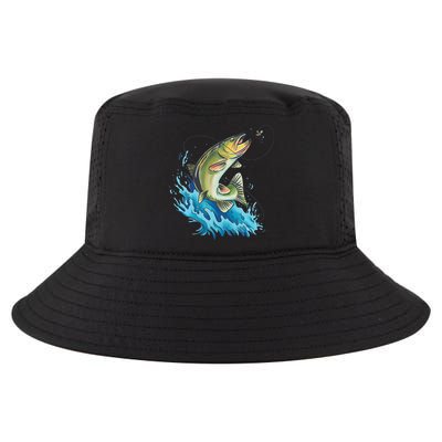 Bass Fishing Water Cool Comfort Performance Bucket Hat