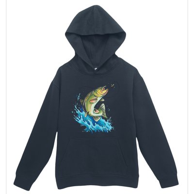 Bass Fishing Water Urban Pullover Hoodie