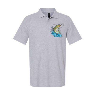 Bass Fishing Water Softstyle Adult Sport Polo