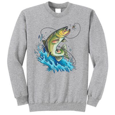 Bass Fishing Water Tall Sweatshirt