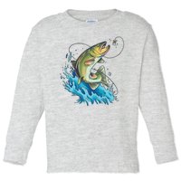 Bass Fishing Water Toddler Long Sleeve Shirt