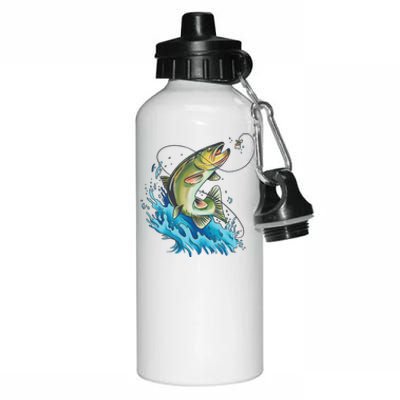 Bass Fishing Water Aluminum Water Bottle 