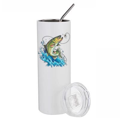 Bass Fishing Water Stainless Steel Tumbler