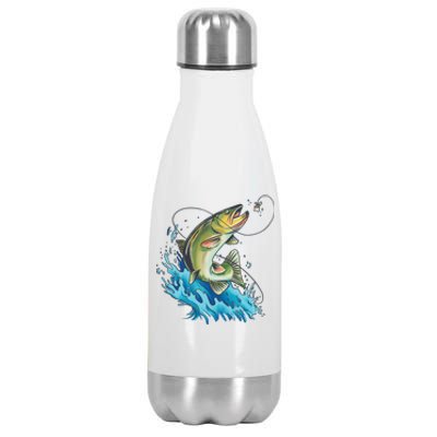 Bass Fishing Water Stainless Steel Insulated Water Bottle