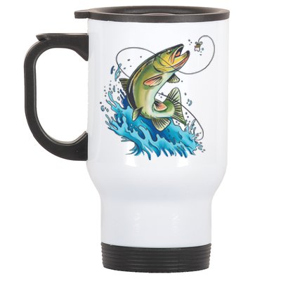 Bass Fishing Water Stainless Steel Travel Mug