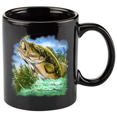 Bass In Action 11oz C Handle Ceramic Mug