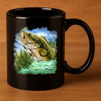 Bass In Action 11oz C Handle Ceramic Mug