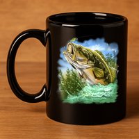 Bass In Action 11oz C Handle Ceramic Mug