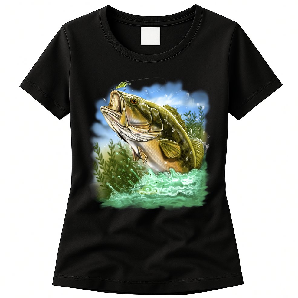 Bass In Action Womens T-Shirt