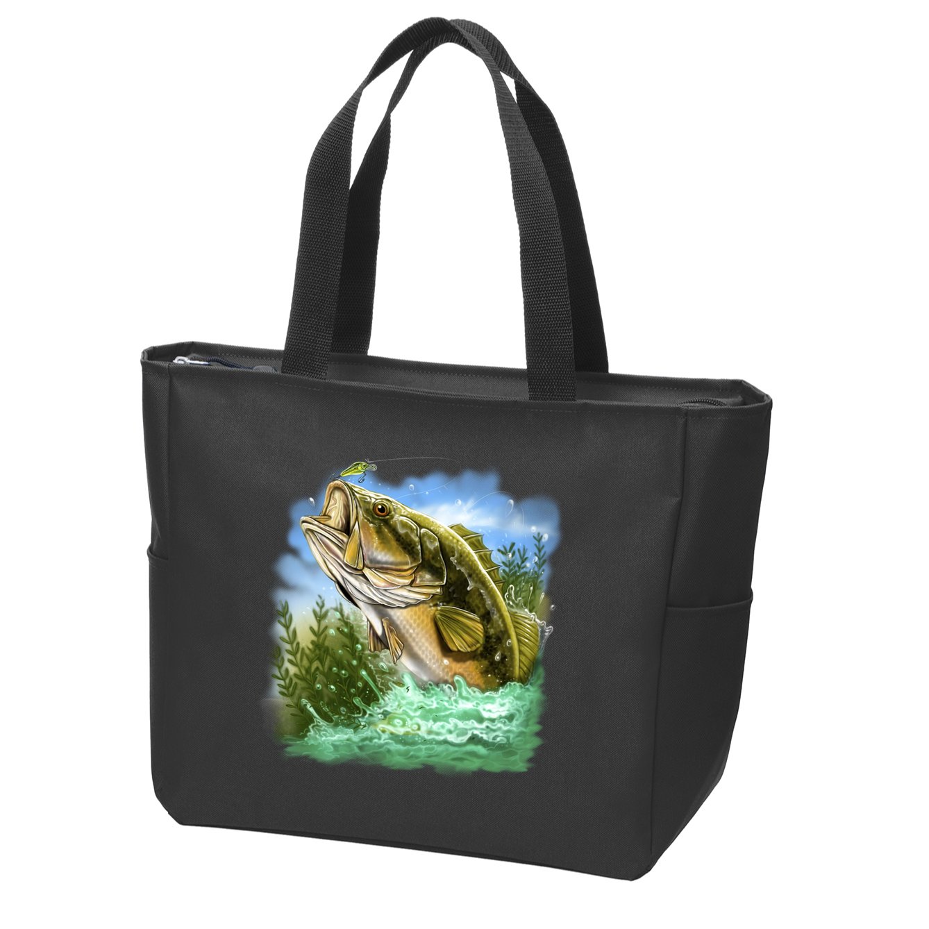 Bass In Action Zip Tote Bag