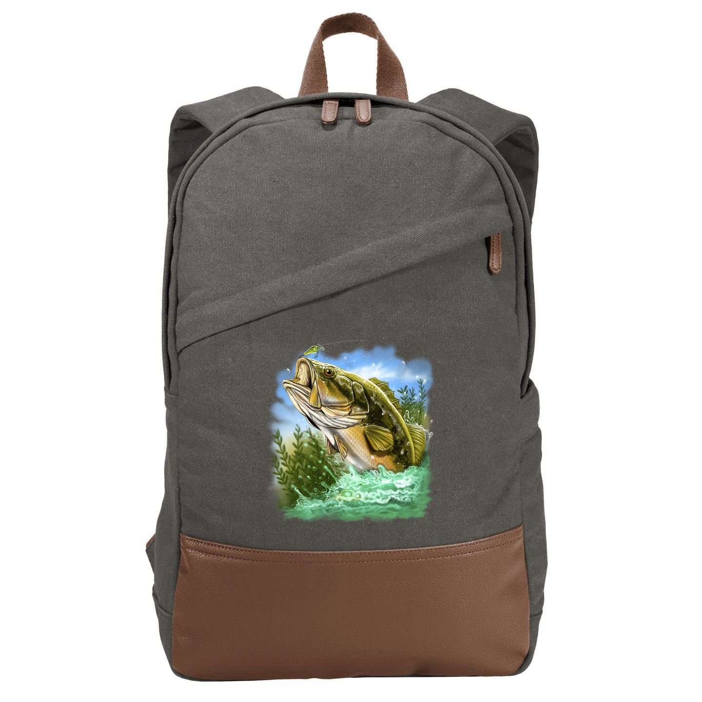 Bass In Action Cotton Canvas Backpack