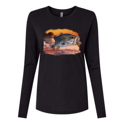 Bass Leaping Womens Cotton Relaxed Long Sleeve T-Shirt