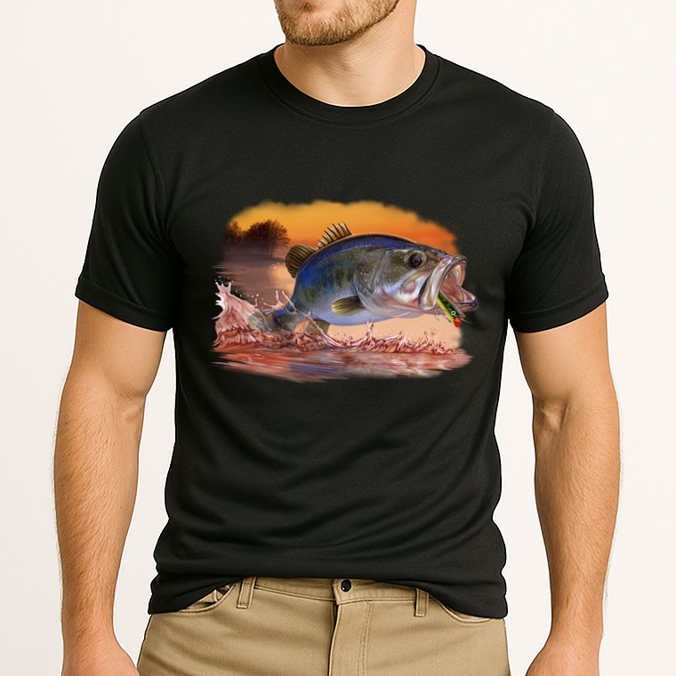 Bass Leaping Cooling Performance Crew T-Shirt