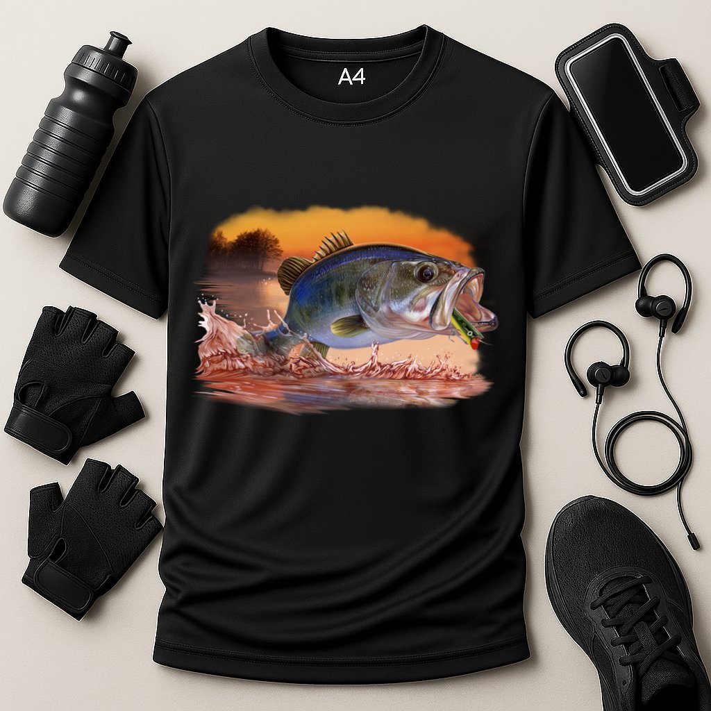 Bass Leaping Cooling Performance Crew T-Shirt