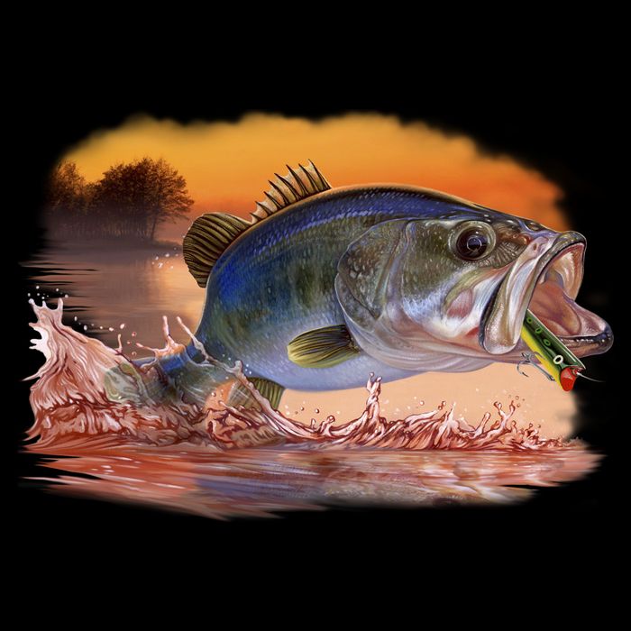 Bass Leaping Cooling Performance Crew T-Shirt