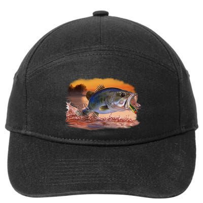 Bass Leaping 7-Panel Snapback Hat