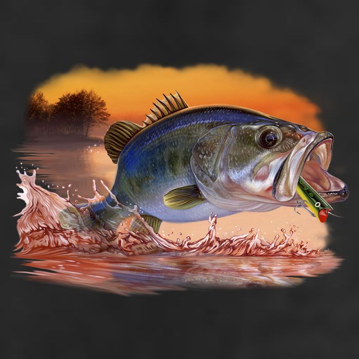 Bass Leaping Adult Drive Performance Visor