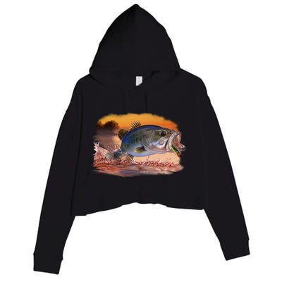 Bass Leaping Crop Fleece Hoodie