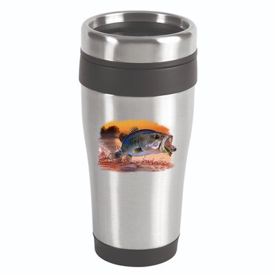 Bass Leaping 16oz Travel Tumbler