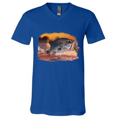 Bass Leaping V-Neck T-Shirt