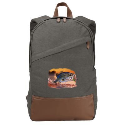 Bass Leaping Cotton Canvas Backpack