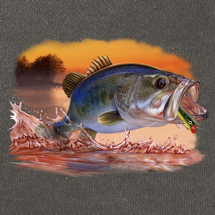 Bass Leaping Cotton Canvas Backpack