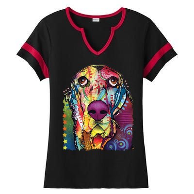 Basset Hound - Dog - Dean Russo Ladies Halftime Notch Neck Tee