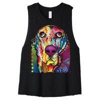 Basset Hound - Dog - Dean Russo Women's Racerback Cropped Tank