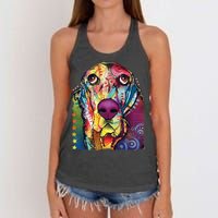 Basset Hound - Dog - Dean Russo Women's Knotted Racerback Tank