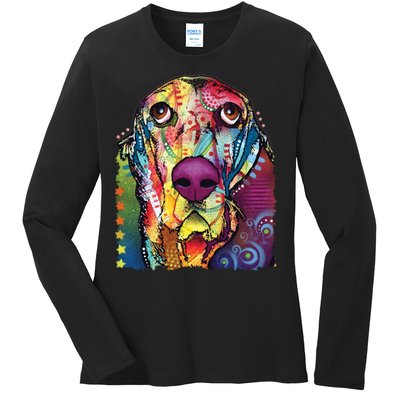 Basset Hound - Dog - Dean Russo Ladies Long Sleeve Shirt