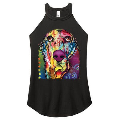 Basset Hound - Dog - Dean Russo Women's Perfect Tri Rocker Tank