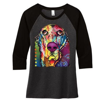 Basset Hound - Dog - Dean Russo Women's Tri-Blend 3/4-Sleeve Raglan Shirt