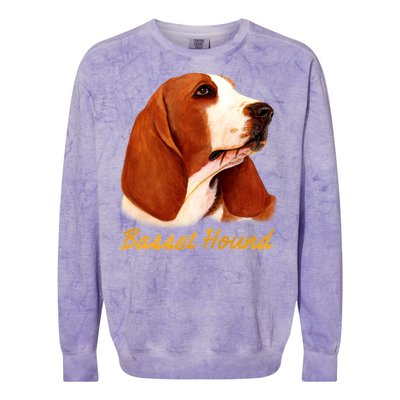 Basset Hound Dog Signature Portrait Colorblast Crewneck Sweatshirt