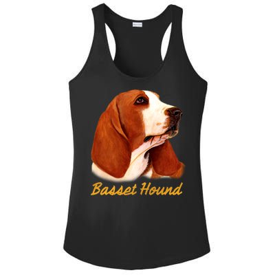 Basset Hound Dog Signature Portrait Ladies PosiCharge Competitor Racerback Tank